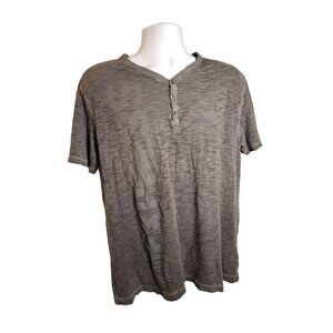 Express Mens XL Gray Henley TShirt Button Front Number 30 Design Gorpcore